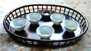 煎茶盆　せんちゃぼん　煎茶道具　茶懐石盆　茶道具からき
