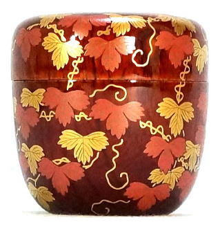 【セール】975 棗 紅葉水紋蒔絵 浩平 茶道具 茶道　茶筒　抹茶 975 棗 紅葉水紋蒔絵 浩平 茶道具 茶道茶筒抹茶