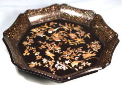唐物 螺鈿盆 花鳥盆 清朝 干菓子器 懐石盆